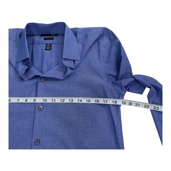 J. Ferrar Slim Fit Blue Long Sleeve Button-Up Shirt SZ Small Sleeve 100% Cotton - Picture 3 of 13